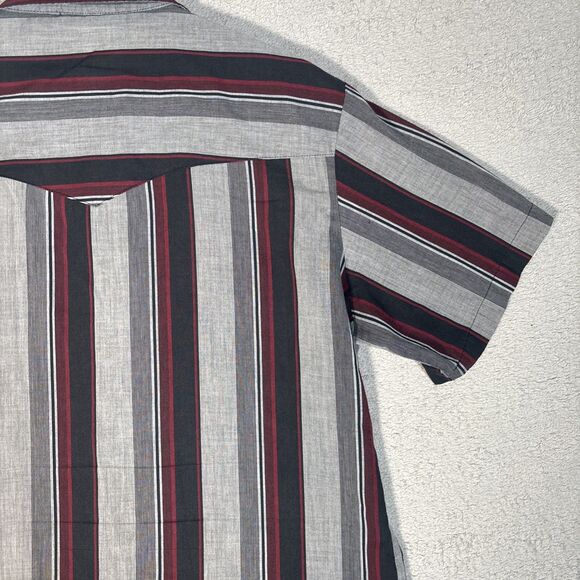 Vintage Rustler Western Shirt Men’s L Pearl Snap Gray Black X Long Tails Yoke - Picture 12 of 13
